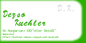 dezso kuchler business card